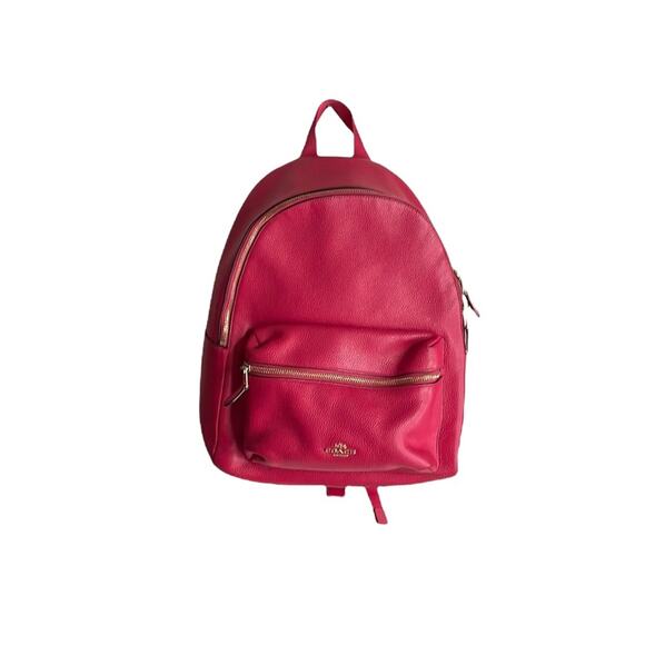 Coach Charlie Pebbled Leather Medium Backpack - Picture 2 of 16